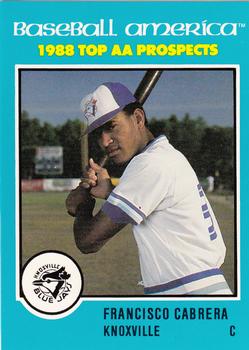 1988 Best Baseball America AA Top Prospects #AA20 Francisco Cabrera Front