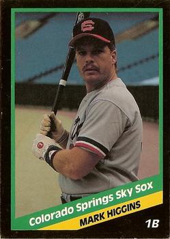 1988 CMC Colorado Springs Sky Sox #13 Mark Higgins Front