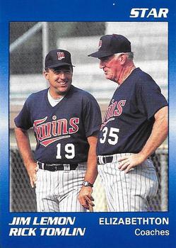 1990 Star Elizabethton Twins #25 Coaches (Jim Lemon / Rick Tomlin) Front