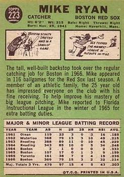 1967 Topps #223 Mike Ryan Back