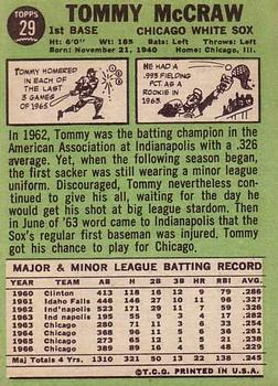 1967 Topps #29 Tommy McCraw Back