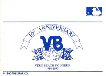 1990 Star Vero Beach Dodgers #NNO Logo Card Back