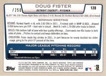 2012 Bowman - Orange #128 Doug Fister Back