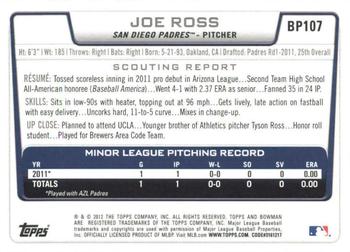 2012 Bowman - Prospects International #BP107 Joe Ross Back