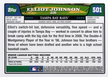 2008 Topps #501 Elliot Johnson Back