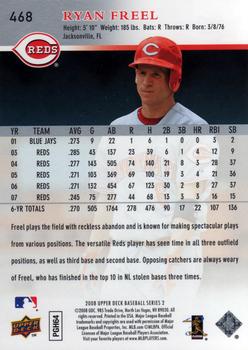 2008 Upper Deck #468 Ryan Freel Back