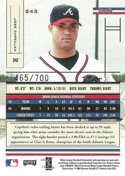 2004 Playoff Absolute Memorabilia #243 Jose Capellan Back