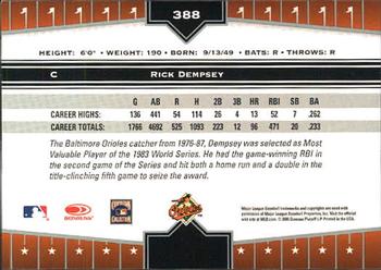 2005 Donruss Champions #388 Rick Dempsey Back