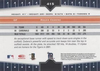 2005 Donruss Champions #415 Roger Cedeno Back