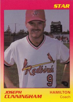 1989 Star Hamilton Redbirds #28 Joseph Cunningham Front