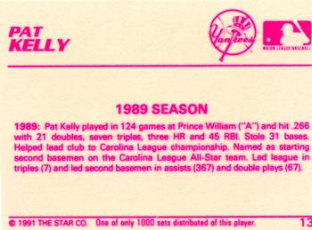 1991 Star The Future #13 Pat Kelly Back