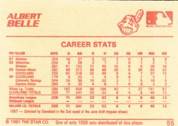 1991 Star The Future #55 Albert Belle Back