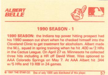 1991 Star The Future #57 Albert Belle Back