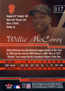 2005 Fleer Showcase #117 Willie McCovey Back