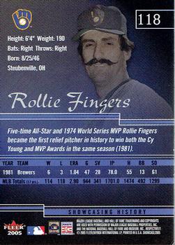 2005 Fleer Showcase #118 Rollie Fingers Back