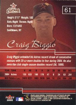 2005 Fleer Showcase #61 Craig Biggio Back
