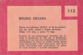 1967 Topps Venezuelan #113 Bruno Estaba Back