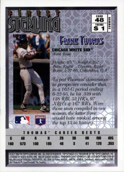 1996 Finest #48 Frank Thomas Back