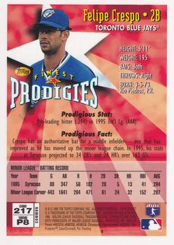 1996 Finest #217 Felipe Crespo Back