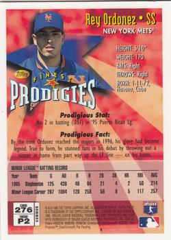 1996 Finest #276 Rey Ordonez Back