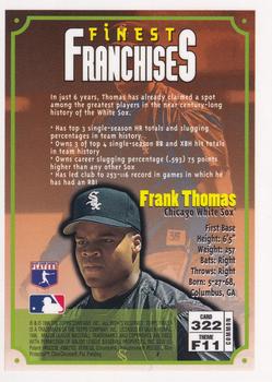 1996 Finest #322 Frank Thomas Back