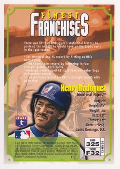 1996 Finest #325 Henry Rodriguez Back