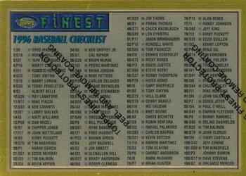 1996 Finest #191 Checklist: 1-190 Front