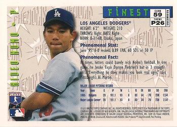 1996 Finest #59 Hideo Nomo Back