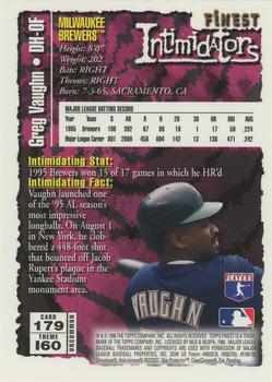 1996 Finest #179 Greg Vaughn Back