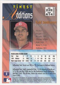 1996 Finest #239 Todd Stottlemyre Back