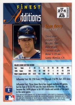 1996 Finest #274 Sean Berry Back