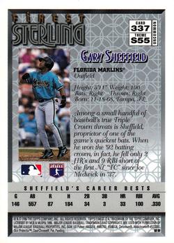 1996 Finest #337 Gary Sheffield Back