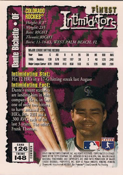 1996 Finest #126 Dante Bichette Back