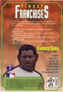 1996 Finest #257 Sammy Sosa Back