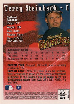 1996 Finest #32 Terry Steinbach Back