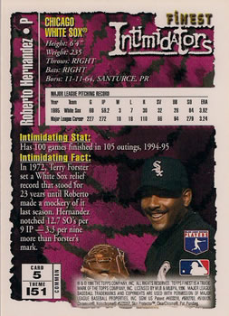 1996 Finest #5 Roberto Hernandez Back