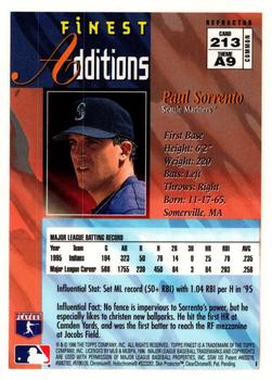 1996 Finest - Refractors #213 Paul Sorrento Back