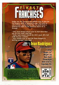 1996 Finest - Refractors #258 Ivan Rodriguez Back