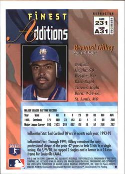 1996 Finest - Refractors #231 Bernard Gilkey Back