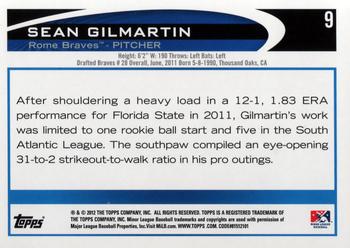 2012 Topps Pro Debut #9 Sean Gilmartin Back