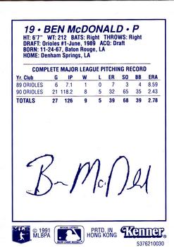 1991 Kenner Starting Lineup Cards #5376210030 Ben McDonald Back