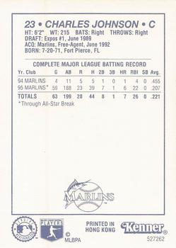 1996 Kenner Starting Lineup Cards #527262 Charles Johnson Back