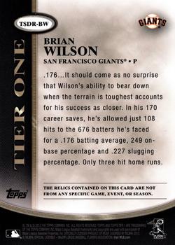 2012 Topps Tier One - Dual Relics #TSDR-BW Brian Wilson Back