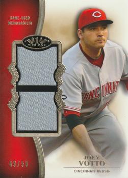2012 Topps Tier One - Dual Relics #TSDR-JVO Joey Votto Front