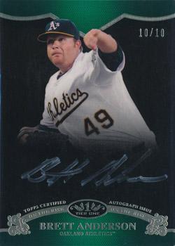 2012 Topps Tier One - On The Rise Autographs Silver Ink #OR-BAN Brett Anderson Front