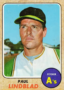 1968 Topps #127 Paul Lindblad Front