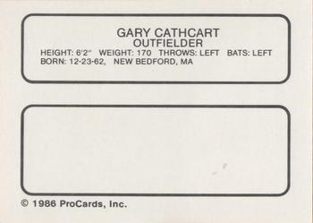 1986 ProCards Ft. Lauderdale Yankees #NNO Gary Cathcart Back