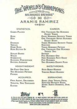 2012 Topps Allen & Ginter #243 Aramis Ramirez Back