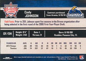 2012 Grandstand Eastern League All-Stars Eastern Division #NNO Cody Johnson Back