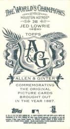 2012 Topps Allen & Ginter - Mini A & G Back #248 Jed Lowrie Back